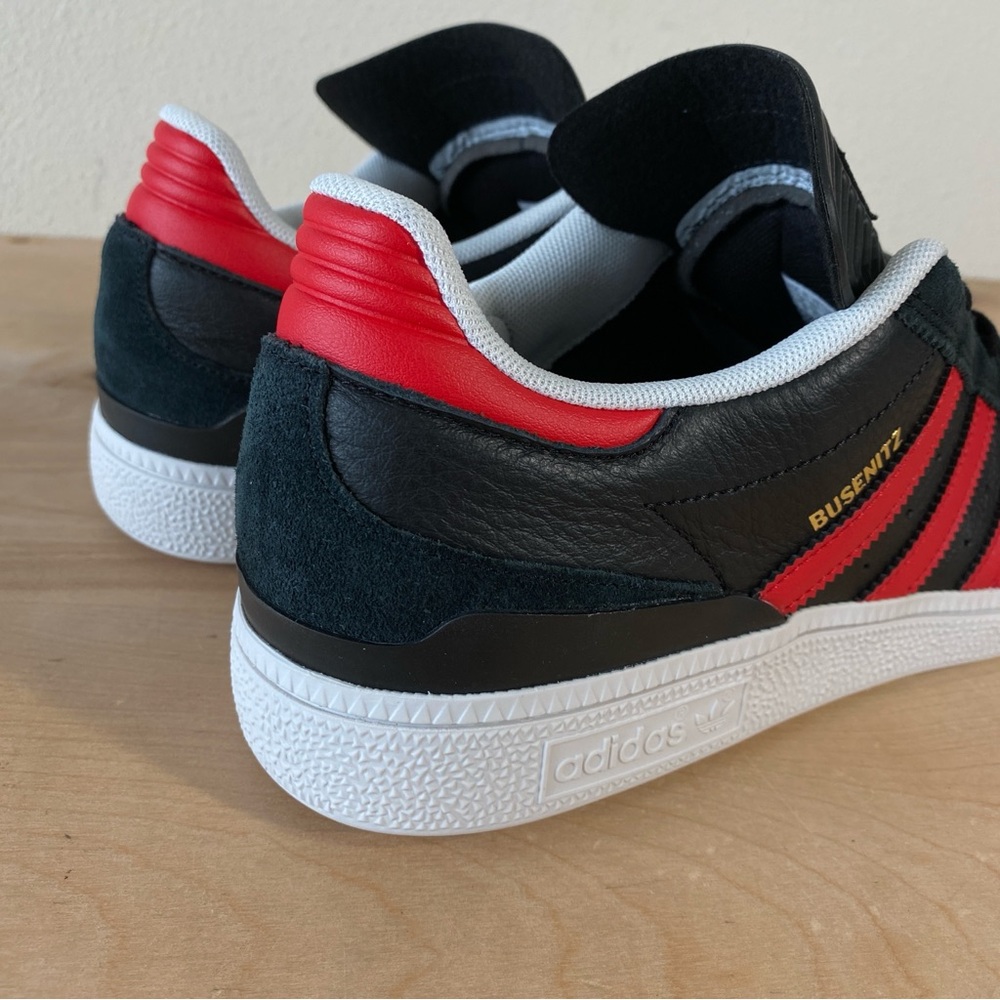 Adidas Busenits Black Pebbled Leather Red Skateboarding Shoe - Size 10.5 - Picture 7 of 12